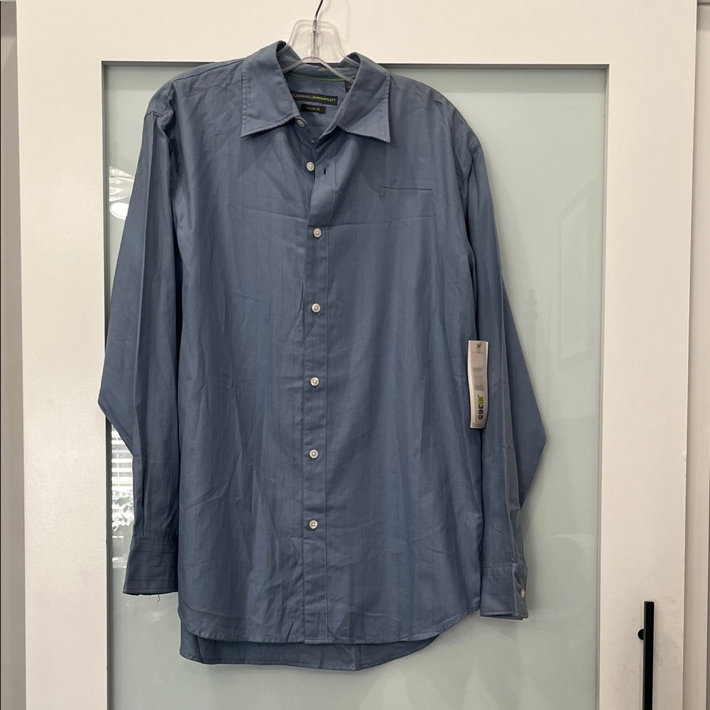 Claiborne by John Bartlett Long-Sleeve Button-Down Shirt in Slate Blue, Size Med